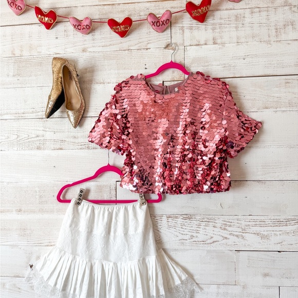 a new day Tops - A New Day Pink Sequin Top